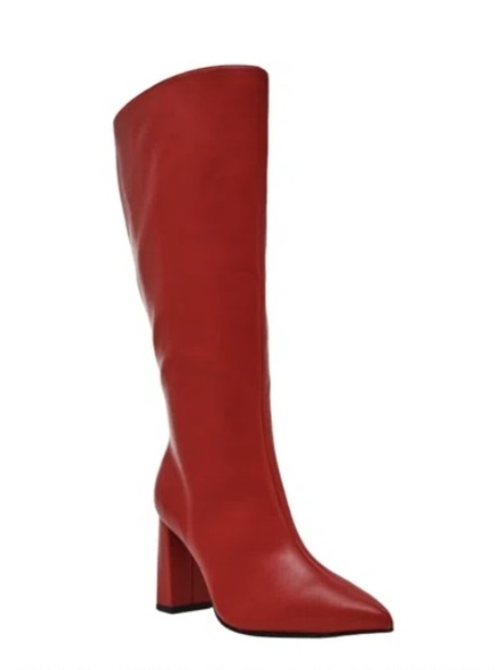 Madden Wild Pair Islah Boots Pointed Toe Block Heel Wide Calf Red 6 NWT